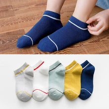 Load image into Gallery viewer, 5 Pairs Kids Socks  Striped Sock for Children Fashion Sports Elastic Socks Spring Autumn Summer Breathable Soft Socks For Kids
