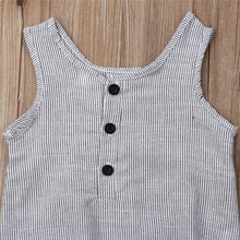 Load image into Gallery viewer, Modern Retro Summer Newborn Baby Girl / Boy Sleeveless Button Bodysuit Outfits Set Romper In elegant Deisgn
