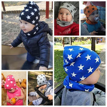 Load image into Gallery viewer, Modern New Trend Baby Hat Scarf Star Prints Cotton Children Boys Girl Cap Beanie Neck Collar Scarf Autumn Winter Warm Kids Hats For Kids
