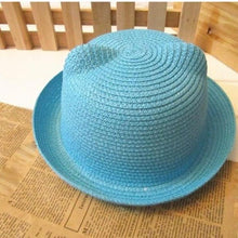 Load image into Gallery viewer, Elegant Summer Baby Hat Cap Children Breathable Straw Hat Kids For Boys and Girls Hats With cat ears
