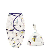 Load image into Gallery viewer, Baby Swaddle Blanket With Cap For Newborn Wrap Cotton Swaddling Bag Baby Envelope Sleep sack  Blanket .
