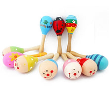 Load image into Gallery viewer, Baby Kid Wooden Ball Toy Sand Hammer Rattle Musical Instrument Percussion Infant (Multicolor)Random PCS For Kids
