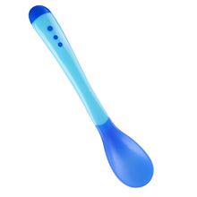 Load image into Gallery viewer, 1pcs Baby Spoon Feeder Flatware New Safety Baby Learning Dinnerware Temperature Sensing Baby Feeding Spoon Soft Silicone For Boys And Girls

