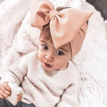 Load image into Gallery viewer, Adjustable Big Bow Headwrap  Top Knot Headbands Over Sized Bow Hair Turban for Newborn Girl
