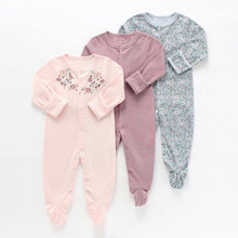 Load image into Gallery viewer, 3pcs Set Baby Romper Newborn Sleep suit Flower Baby Rompers Infant Baby Clothes Long Sleeve Newborn Jumpsuits Pajamas for Kids
