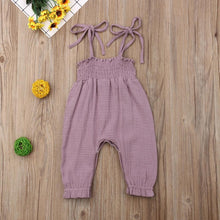 Load image into Gallery viewer, Baby Summer Clothes Sleeveless Strap Pants Solid Overalls Cotton Outfits Jumpsuits/ Romper for Girls
