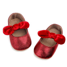 Load image into Gallery viewer, Baby Shoes Infant Girl First Walkers Bowknot Soft Rubber Sole Newborn Pre Walkers Shine Stylish Shoes
