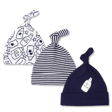 Load image into Gallery viewer, Printed Baby Hats &amp; Caps For Newborn Baby Accessories In Elegant Modern Design Set Of 3PCS For Baby Kids
