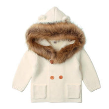 Load image into Gallery viewer, Winter Fashionable Sweaters For Baby Cardigans Autumn Hooded Newborn Knitted Jackets Cartoon Bear Children Long Sleeve Clothing
