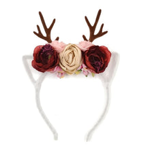Load image into Gallery viewer, Luxury Christmas Antler Baby Girl Headbands Hair Accessories Xmas Deer Ear Flower Crown Hairband for Newborn Baby
