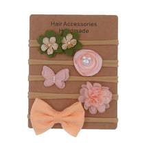 Load image into Gallery viewer, Handmade Set Baby Headband Solid Knot Flower Hair Bow Kids Nylon Elastic Soft Hair Bands Handmade For Girls Hair Accessories
