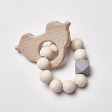 Load image into Gallery viewer, Modern Baby Silicone Wooden  Nursing Bracelets Wood Teether Silicone Beads Teething Wood Rattles Toys for Baby
