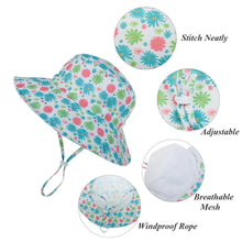 Load image into Gallery viewer, Modern Baby Hat for Girls &amp; Boys Kids Bucket Hat Travel Beach Hat Baby Cap Sun Hats with Windproof Rope
