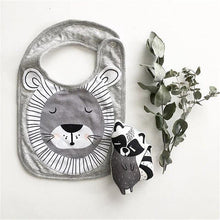 Load image into Gallery viewer, Luxury Cartoon Animal Cotton Printing Snap Button Bib Waterproof Saliva Towel Infant Cloths Feeding Apron For Kids
