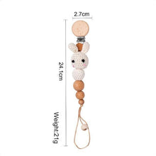 Load image into Gallery viewer, Modern Handmade Pacifier Chain Baby Teething Chains Crochet Rabbit Panda Beads Wooden Clips Wood Tiny Rod  For Kids
