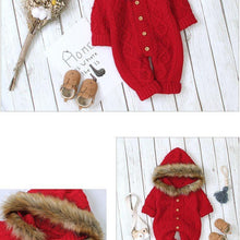 Load image into Gallery viewer, Modern elegant Baby Warm Coat For Newborn Baby Hooded Knit Romper Baby Jumpsuit outfit In Modern Design
