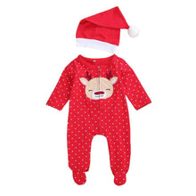 Load image into Gallery viewer, Newborn Baby Boy Girl Long Sleeve Footies Jumpsuit Autumn Polka Dot Zipper Christmas style Romper For Boys And Girls
