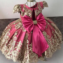 Load image into Gallery viewer, Handmade Luxury Princess Baby Girl 1 Year Birthday Dress Tutu First Christmas Party Cute Bow Dress Infant Modern Luxury Dress With Big Bow
