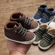 Load image into Gallery viewer, 0-18M Newborn Baby Soft Sole Shoes Boys Kids Lace-Up Ankle Boots Sneakers Perfect Baby Gift
