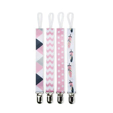 Load image into Gallery viewer, 4PCS/SET Infant Pacifier Clips Holder Clip Nursing Teether Clip Nipple Holder Baby Pacifier Clip Soother Holder for Pacifier for Kids and Baby
