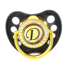 Load image into Gallery viewer, Baby Name Initial Letters Silicone Newborn Kids Dummy Pacifier Nipple Baby Soother Holder Great Babies Gift
