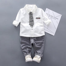 Load image into Gallery viewer, Newborn Baby Boys Clothes Formal Party  Clothing Sets Tie Shirt and Pants Outfits Set 0-4 Year For Boys In Modern Style
