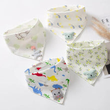 Load image into Gallery viewer, Baby Bibs Triangle Double Cotton Bibs Cartoon Saliva Towel Baby Boys Girls Feeding Apron Cotton Bib for Kids
