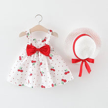 Load image into Gallery viewer, Baby Girls Dress with Sleeveless Print Floral for Birthday Party Princess Dress With Hat In Elefant Modern Style
