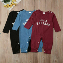 Load image into Gallery viewer, Newborn Infant Baby Girls Boy Top Romper Jumpsuit Bodysuit Comfy Outfits With Text Little Brother For Boys
