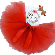 Load image into Gallery viewer, Modern New Baby Girls Outfits for 1st First Birthday Party Romper and Headband 3Pcs Suit For Girls
