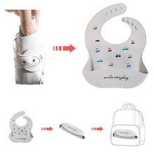 Load image into Gallery viewer, Cute Cartoon Print Baby Bibs Waterproof Soft Silicone Baby Feeding Stuff Dinosaur Pattern Bib For Kids
