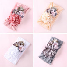 Load image into Gallery viewer, Handmade Flower Baby Headbands For Newborn Girls Nylon Elastic Hair Bands Headwear For Baby Girls
