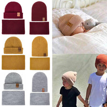 Load image into Gallery viewer, Modern Baby Set Hat Cap and Scrif And Snood  Warm Hat Scarf Caps Scarves Knit Hats For Kids
