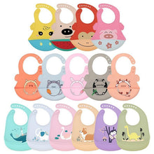 Load image into Gallery viewer, Silicone Baby Bibs waterproof Baby Saliva Towel Animal Adjustable Cloths Bandana Soft Feeding Cartoon Bib For Kids
