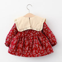 Load image into Gallery viewer, Toddler  Baby Girls  Dress Autumn Long Sleeve Kids Bow Princess Collar Dresses Costume
