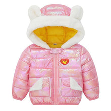 Load image into Gallery viewer, Shiny Modern Luxury Speciall Designed Winter Outerwear Hooded Coat &amp; Jacket Winter Fashion Kids clothing Models For  Babies and Girls 3-24 Months
