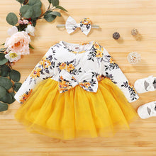 Load image into Gallery viewer, Baby Girl  Flower  Dress Pretty Bow  Outfits Long Sleeve Toddler Girl Unique Design Perfect Gift

