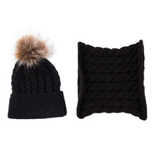 Load image into Gallery viewer, Trend New Toddler Hat Baby Girls and Boys Winter Warm Knitted Wool Hemming Hat Beanie Cap and Warm Scarf
