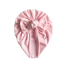 Load image into Gallery viewer, Handamde Elegant Baby Hats for Girls Big Bow Turban Hat Newborn  Baby Beanie Cap Solid Color Style
