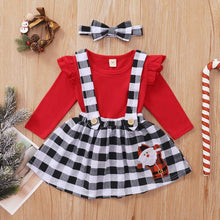Load image into Gallery viewer, Cute Outfits Autumn Winter Plaid Suspender  Christmas Dress Clothing  Kids Girls Skirts
