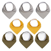 Load image into Gallery viewer, 8PCS/SET Pack Baby Bandana Organic Absorbent Soft Cotton Drool Bibsfor Teething And Feeding Bib For Baby and Kids Feeding
