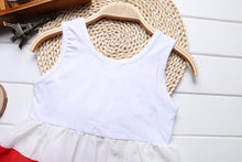Load image into Gallery viewer, Baby Girl Clothes for Kids with Cute Purple Stripe and Round Neck  Sleeveless Chiffon Dresses For Girls
