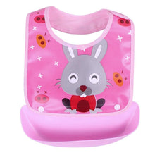 Load image into Gallery viewer, Baby Bibs Waterproof Silicone Feeding Saliva Towel Newborn Cartoon Aprons Baby Bibs Detachable For Kids
