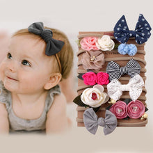Load image into Gallery viewer, Luxury Modern 10PCS Set Kids Headband Bow For Girl Rabbit Ear Hairbands Turban Knot Kids Turbans Accessories  Headband
