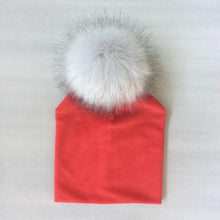Load image into Gallery viewer, Kids Girls Solid Hat With Pompon Baby Beanie Pompom Cap Children's Accessories Design
