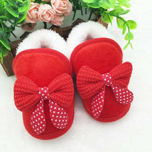 Load image into Gallery viewer, Winter Newborn Infant Baby Girls Boys Shoes Bow-knot Fur Ankle Length Autumn Warm Snow Boots 0-18M Babies
