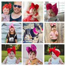 Load image into Gallery viewer, Baby Girls Headband Big Bow Hair Band Kids Adjustable Head Wrap Turban Infant Hair Accessories
