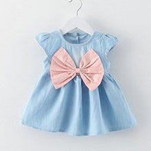 Load image into Gallery viewer, Children's Wear Dress Girls  Dresses For Party and Wedding with 100% Cotton Striped Lapel Fly Sleeves
