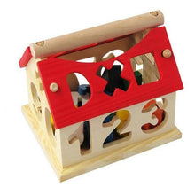 Load image into Gallery viewer, Children's Colour Wooden House With Shape Children Early Educational Model Assembling Blocks Develop Intelligence Game Toy
