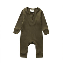 Load image into Gallery viewer, Infant Baby Boy Girl Cotton Romper Knitted Ribbed Jumpsuit Solid Clothes Warm Outfit For Kids
